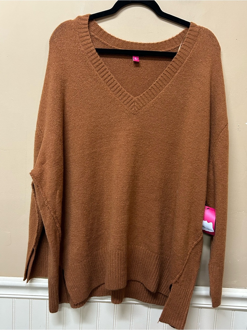Vince Camuto Brown V Neck Sweater Size 3X NWT